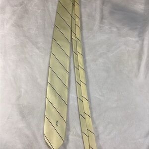 Yves Saint Laurent Elegant Yellow Tie with Black Stripes